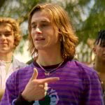 Neil’s striped floral long sleeve shirt on The Runarounds