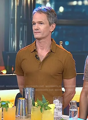 Neil Patrick Harris’s camel polo shirt on Today