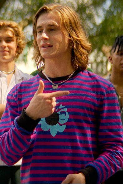Neil’s striped floral long sleeve shirt on The Runarounds
