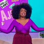 Jennifer’s purple metallic twist front top on The Jennifer Hudson Show