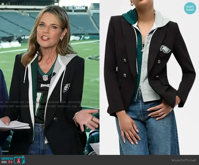 NFL x Veronica Beard Philadelphia Eagles Dickey Jacket worn by Savannah Guthrie on Today