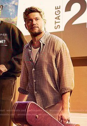 Niall's grey plaid opening scene shirt on The Voice