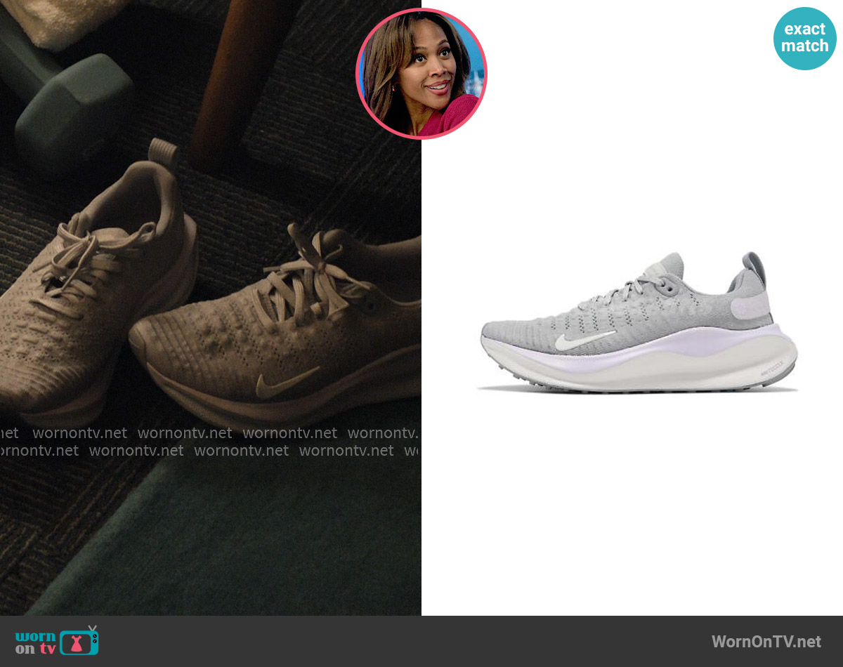 Nike ReactX Infinity Run 4 in Light Smoke Grey worn by Christina Hunter (Nicole Beharie) on The Morning Show