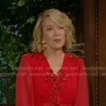 Nikki’s red beaded long-sleeve dress on The Young and the Restless