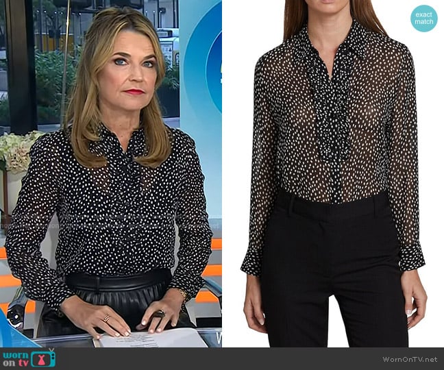Nili Lotan Oriane Ruffle Shirt worn by Savannah Guthrie on Today