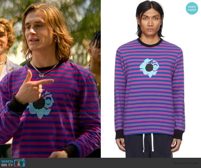 Noah The Cure Striped Long Sleeve Shirt worn by Neil Crosby (Axel Ellis) on The Runarounds