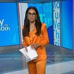 Morgan’s orange satin suit on NBC News Daily