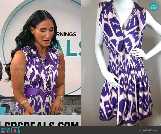 Oscar de la Renta Sleeveless Dress worn by Elizabeth Werner on CBS Mornings
