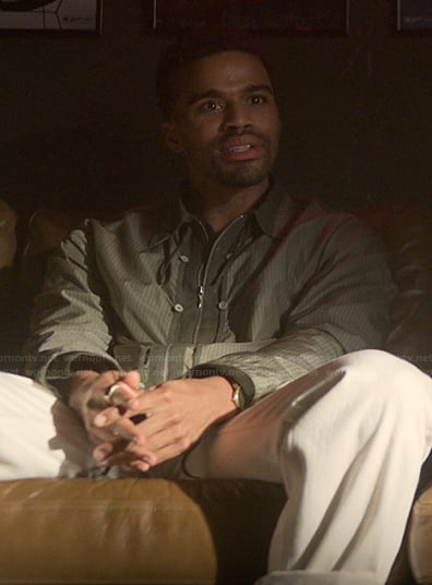 Ozzie's green striped jacket on Reasonable Doubt