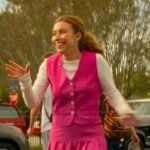 Amanda’s pink vest and skirt on The Runarounds