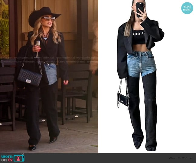 Piral Bicolor Chap Jeans worn by Tamra Judge on The Real Housewives of Orange County