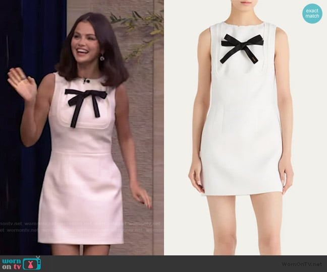 Prada Natte Minidress worn by Selena Gomez on Live with Kelly and Mark