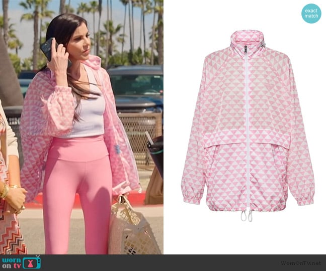 Prada Re-Nylon blouson jacket worn by Heather Dubrow on The Real Housewives of Orange County