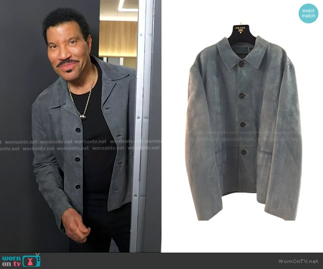 Prada Vintage Lamb Skin Suede Jacket worn by Lionel Richie on Good Morning America