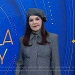 Priscilla Presley’s grey shirt and pants on Today