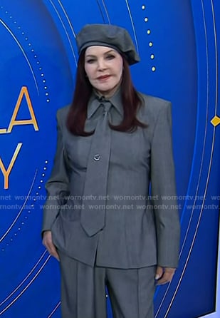 Priscilla Presley's grey shirt and pants on Today