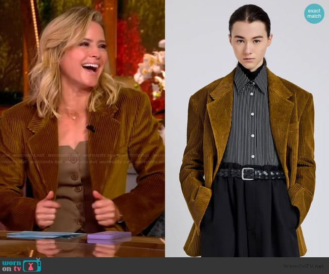 Proenza Schouler Daria Jacket in Corduroy worn by Sara Haines on The View