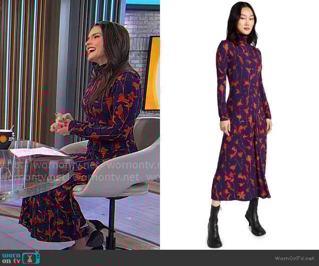 Proenza Schouler White Label Slinky Jersey Turtleneck Dress worn by Lilia Luciano on CBS Mornings