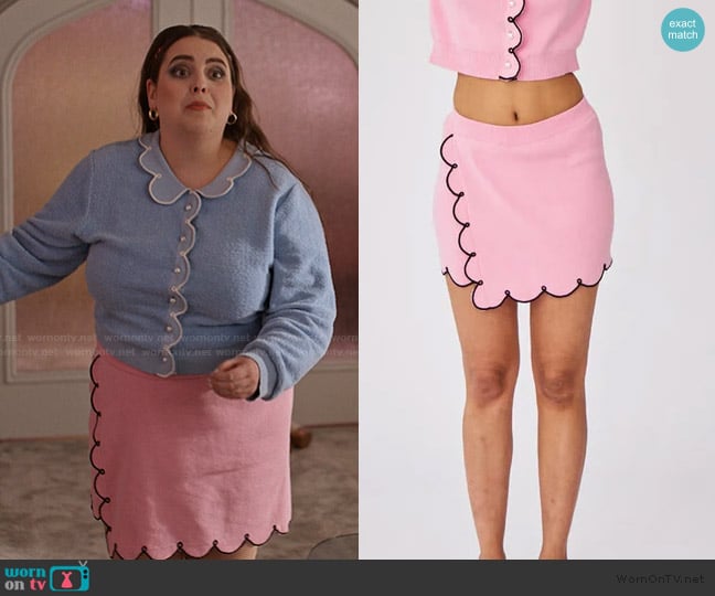 Rachel Antonoff Cupcake Skort Pink worn by Althea (Beanie Feldstein) on Only Murders in the Building