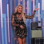 Rachel’s black embellished mesh dress on The Price is Right