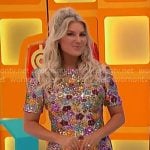 Rachel’s floral sequin mini dress on The Price is Right