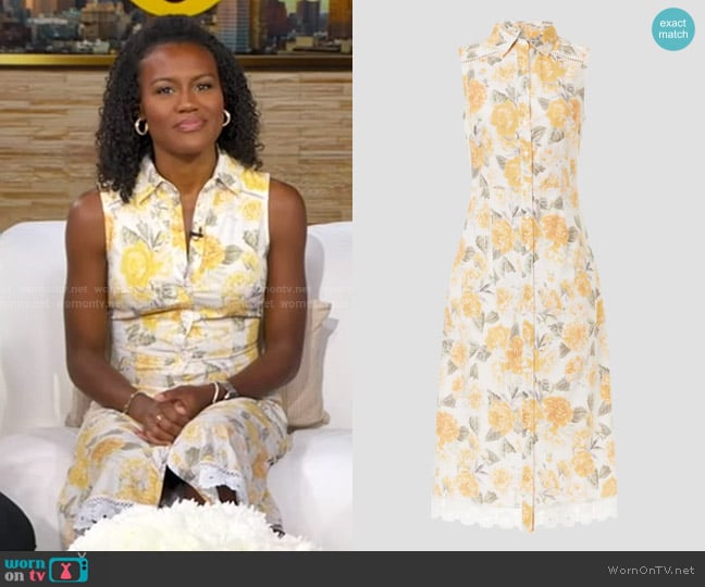 Rachel Parcell Sleeveless Shirt Dress worn by Janai Norman on Good Morning America