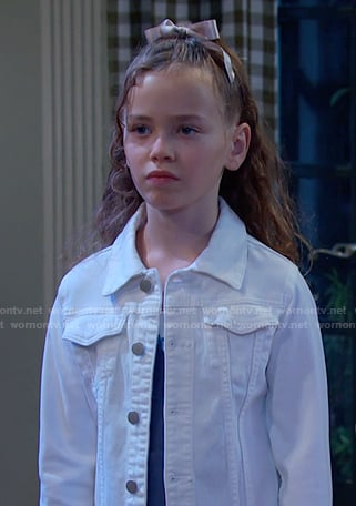 Rachel’s white denim jacket on Days of our Lives