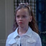 Rachel’s white denim jacket on Days of our Lives