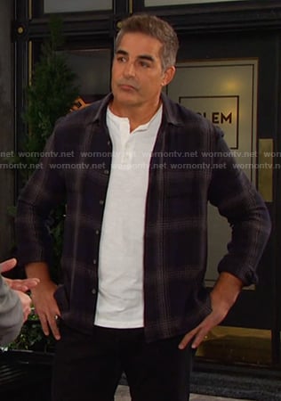 Rafe's black plaid shirt on Days of our Lives