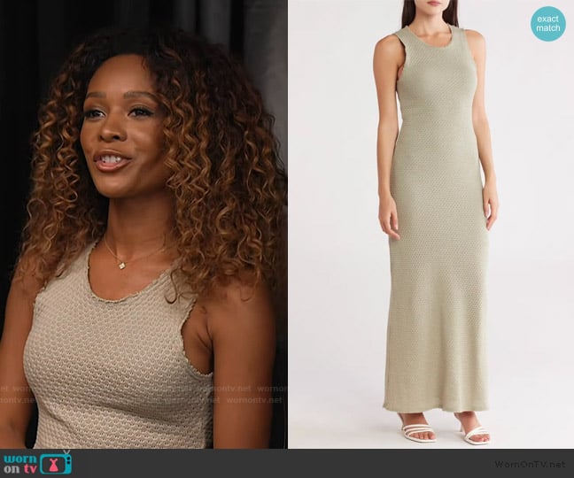 Rag and Bone Carine Texture Knit Maxi Dress worn by Zuri Hall on Access Hollywood