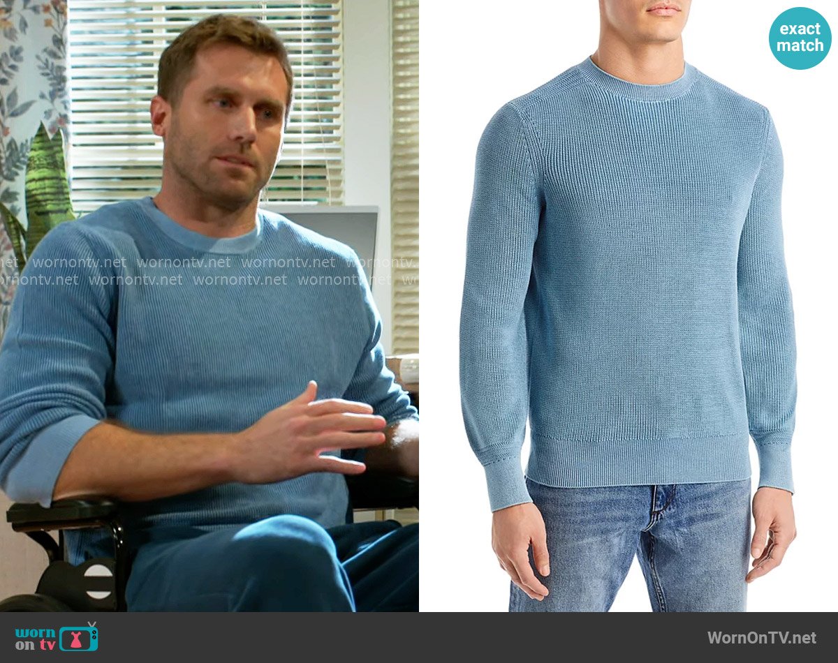 Rag and Bone Washed Dexter Crew Sweater worn by Derek Baldwin (Ben Gavin) on Beyond the Gates