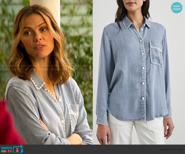 Rails Saya Tencel Shirt worn by Hannah Cooper (Brooklyn Decker) on The Runarounds