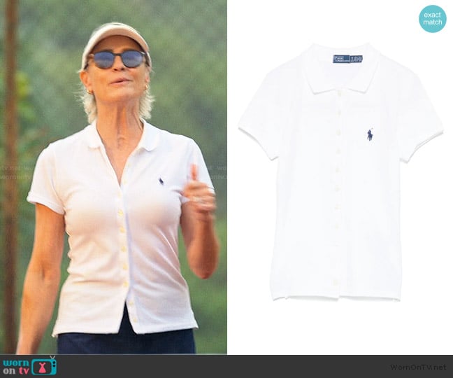 Ralph Lauren Polo Pony-embroidered shirt worn by Laura Sanderson (Robin Wright) on The Girlfriend