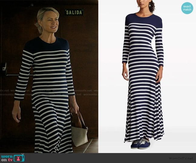 Ralph Lauren Striped Long Dress worn by Laura Sanderson (Robin Wright) on The Girlfriend