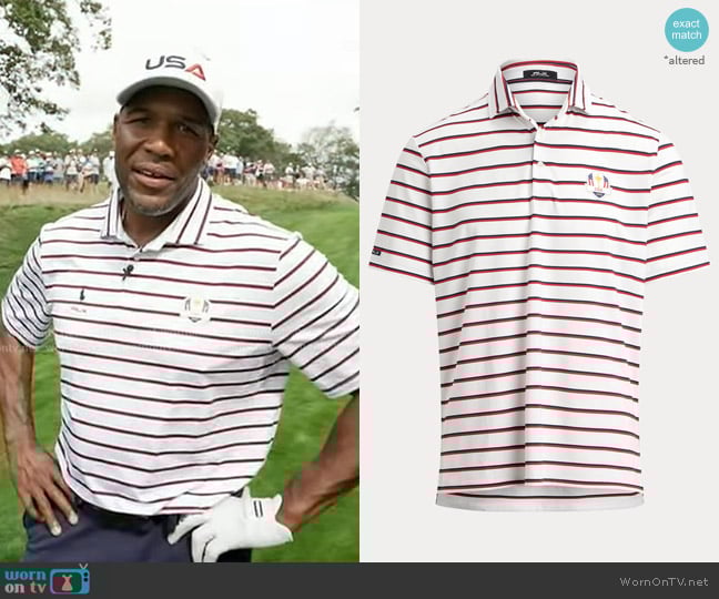 Ralph Lauren U.S. Ryder Cup Performance Polo Shirt worn by Michael Strahan on Good Morning America