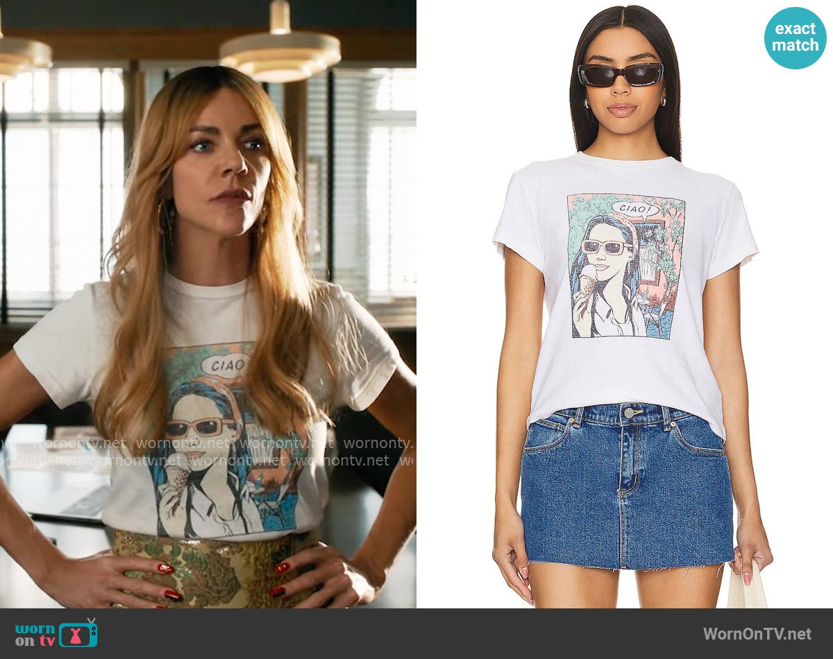 Re/Done Classic Tee Ciao worn by Morgan Gillory (Kaitlin Olson) on High Potential