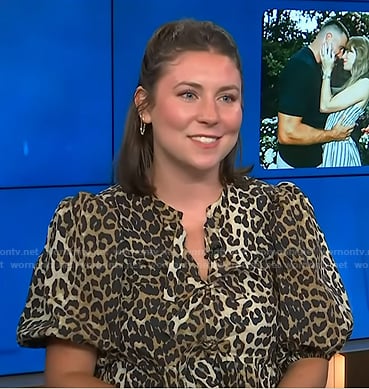 Reagan Baylee's leopard tie front top on Access Hollywood