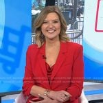 Christine’s red cami and suit on Today