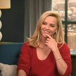 Reese Witherspoon’s red lace trim skirt on Access Hollywood