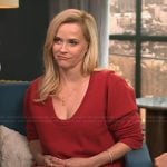 Reese Witherspoon’s red lace trim skirt on Access Hollywood