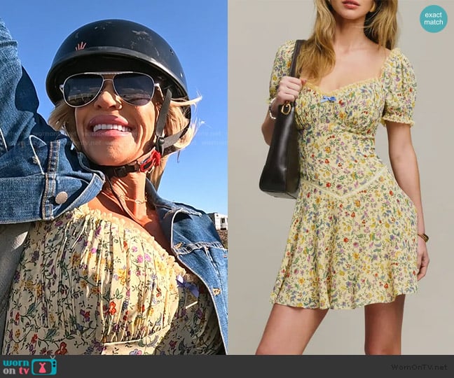 Reformation Ondine Floral Print Minidress worn by Jennifer Pedranti on The Real Housewives of Orange County