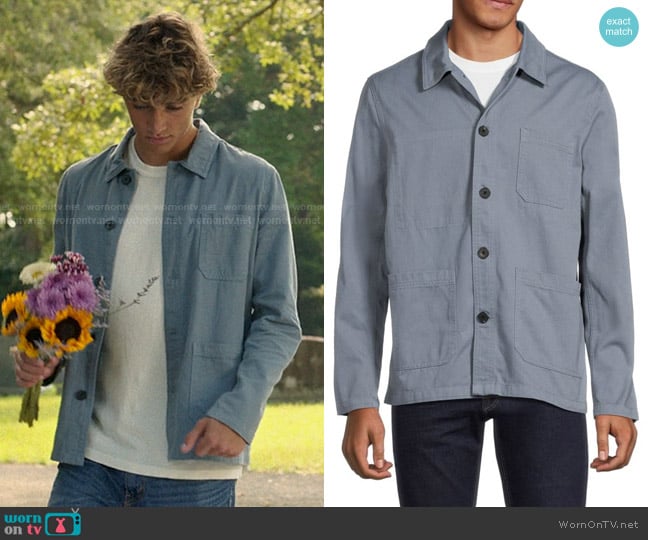 Reiss Conley Solid Shirt Jacket in Soft Blue worn by Jeremiah Fisher (Gavin Casalegno) on The Summer I Turned Pretty