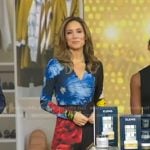 Rhiannon’s black floral print jumpsuit on Good Morning America