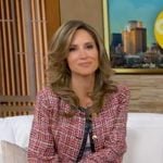 Rhiannon’s red leather-trim tweed jacket on Good Morning America