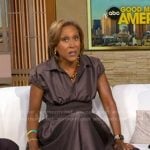 Robin’s brown smocked waist dress on Good Morning America