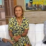 Robin’s black and yellow print dress on Good Morning America