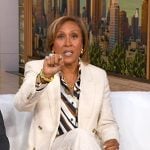 Robin’s ivory blazer and pants on Good Morning America