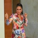 Robin Arzón’s floral print suit on Good Morning America
