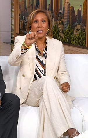 Robin's ivory blazer and pants on Good Morning America