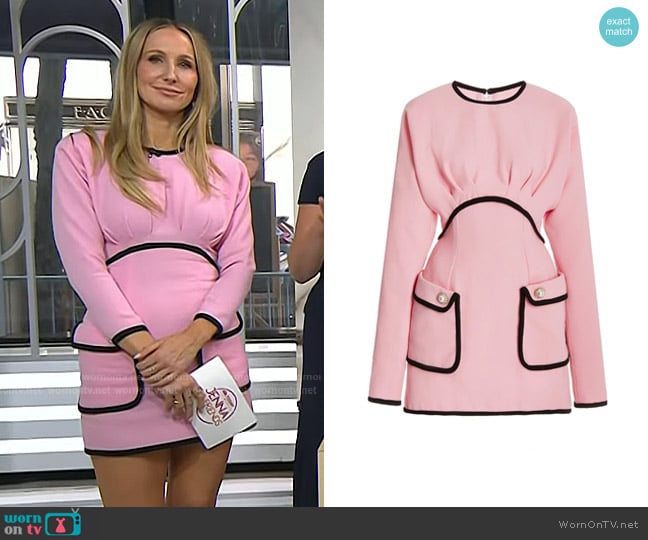 Rodarte Embellished Wool Mini Dress in Pink worn by Nikki Glaser on Today